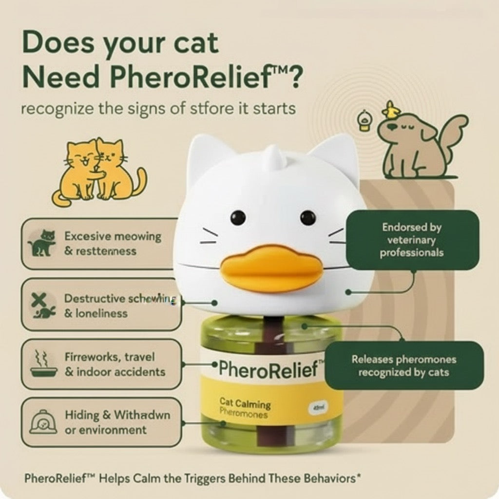 PheroRelief™- Calm Your Cat Naturally In 7 days (For Anxiety, Aggression, Scratches)